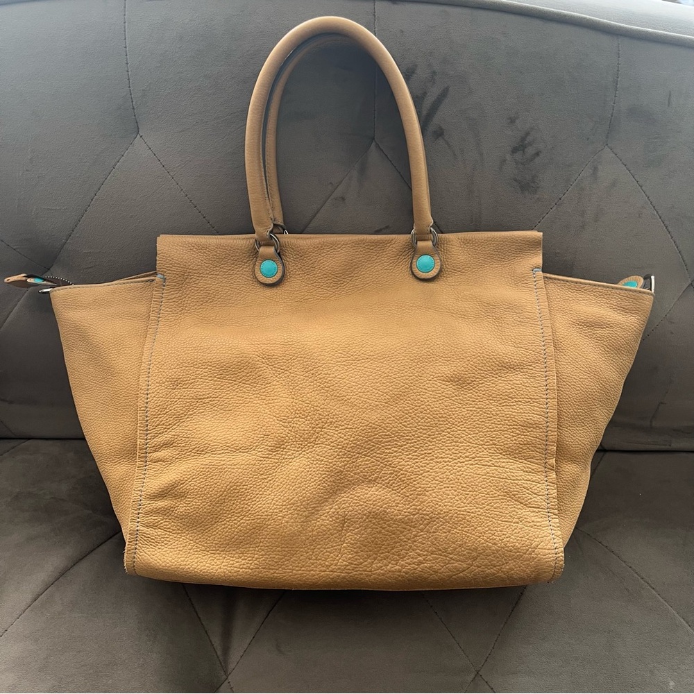 Gabs Firenze Made in Italy Beige Leather Tote Bag
 Tan Tote Bag